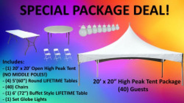 Tent Package 20x20 (40) Guests