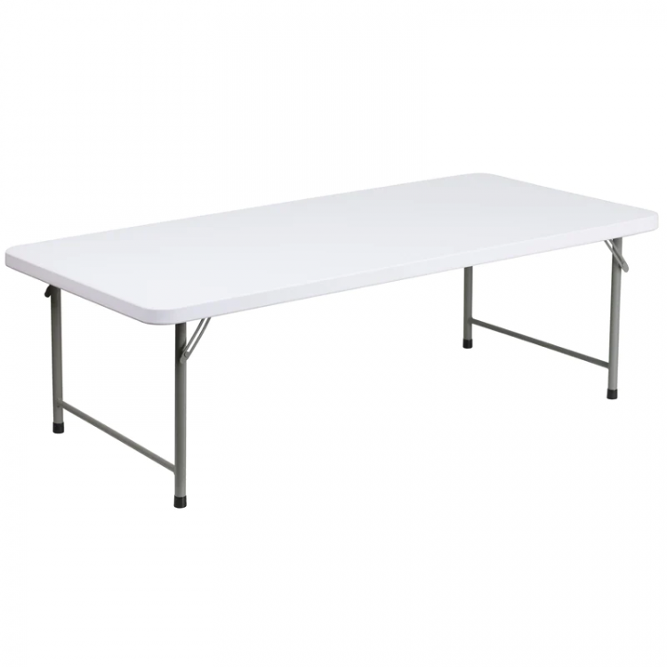 Kid's WHITE Plastic Folding Table 5 Foot